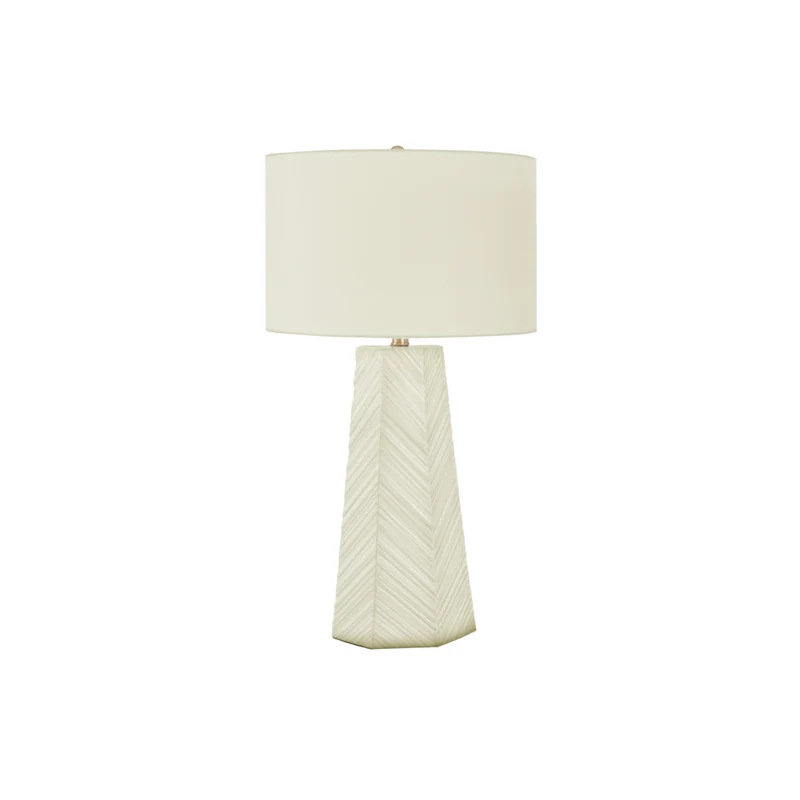 Monarch Specialties - Luminaire - 29 po H Lampe De Table - Céramique Blanche - Abat-Jour Ivoire / Crème - Contemporain