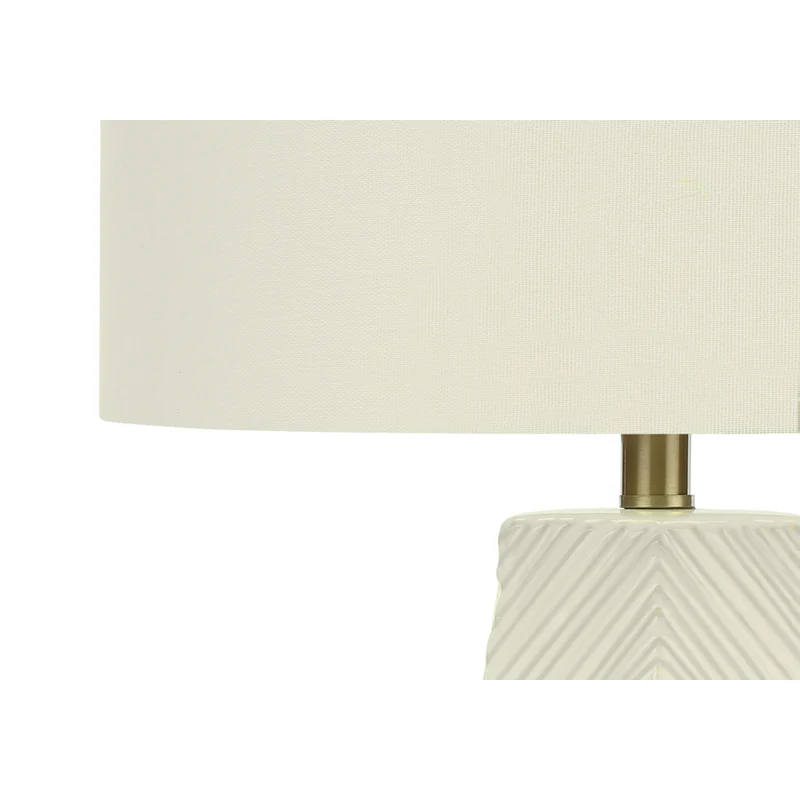 Monarch Specialties - Luminaire - 29 po H Lampe De Table - Céramique Blanche - Abat-Jour Ivoire / Crème - Contemporain