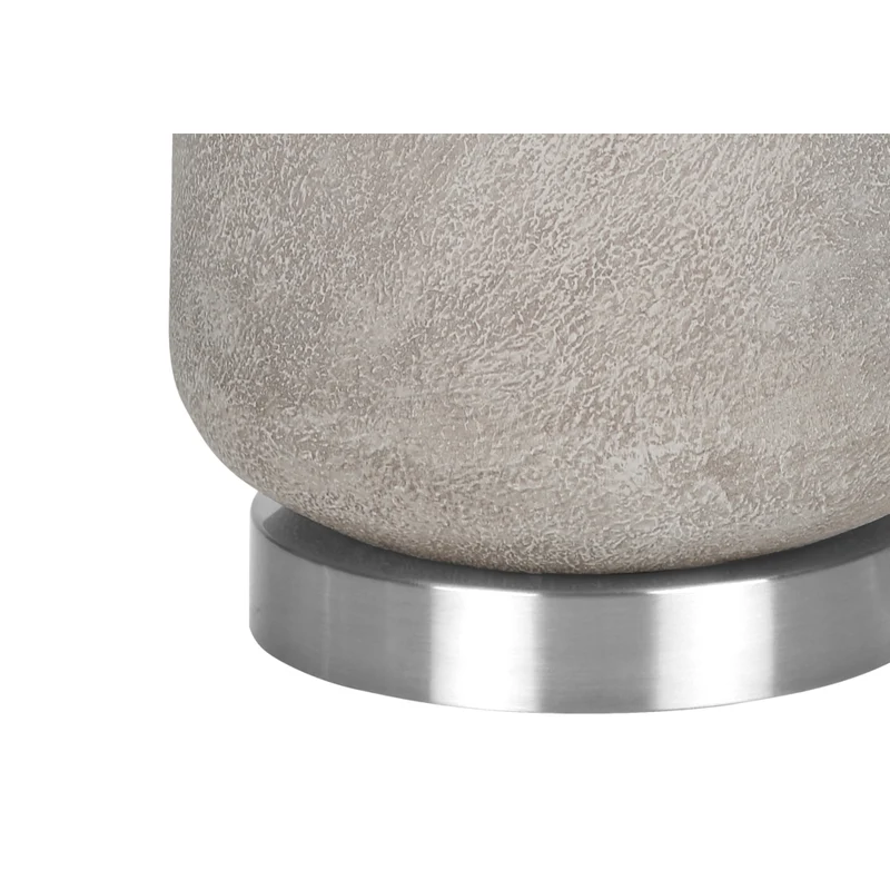 Monarch Specialties - Luminaire - 29 po H Lampe De Table - Résine Grise - Abat-Jour Ivoire / Crème - Moderne