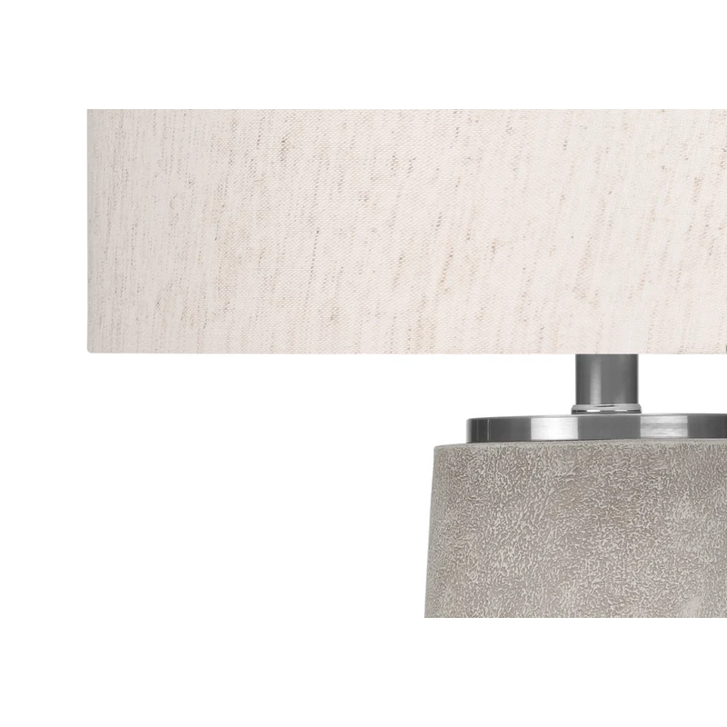 Monarch Specialties - Luminaire - 29 po H Lampe De Table - Résine Grise - Abat-Jour Ivoire / Crème - Moderne
