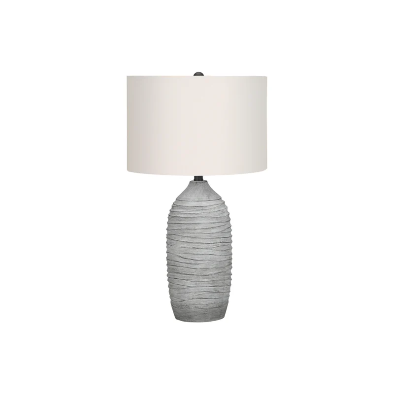 Monarch Specialties 27" H Table Lamp - Grey Resin / Ivory / Cream Shade