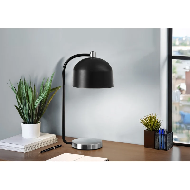 Monarch Specialties - Luminaire - 18 po H Lampe De Table - Métal Noir - Métal Argenté - Contemporain
