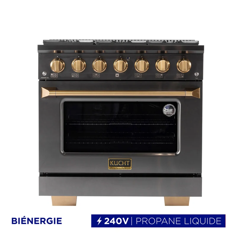 Kucht - 36 po Série KED style professionnel à double combustible, prête pour le propane - Gemstone