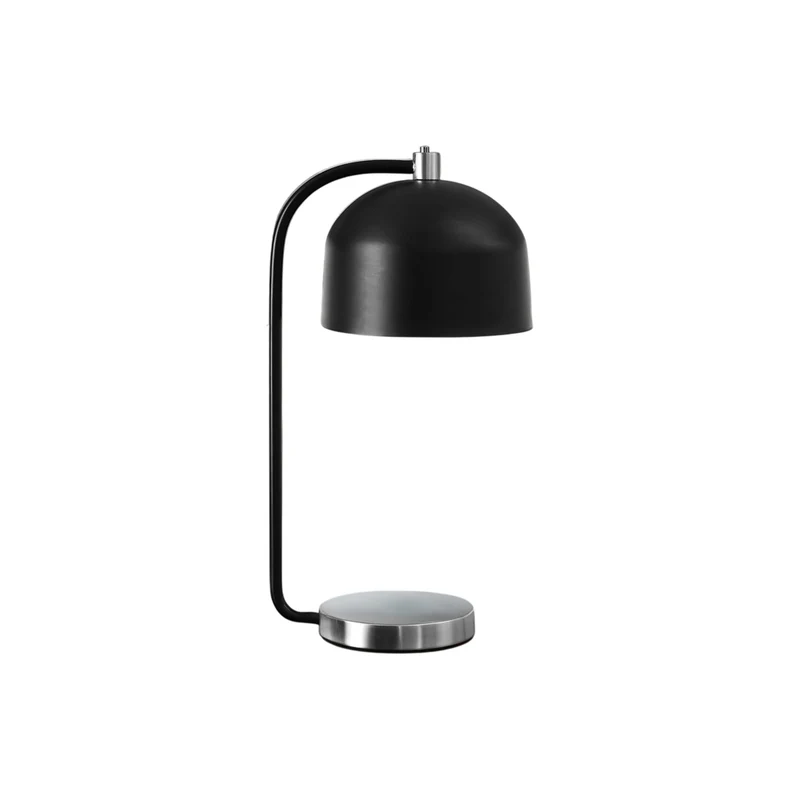 Monarch Specialties 18" H Contemporary Table Lamp - Black Metal / Silver Metal