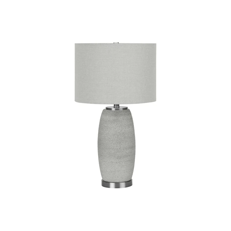 Monarch Specialties - Luminaire - 25 po H Lampe De Table - Céramique Gris - Abat-Jour Gris - Moderne