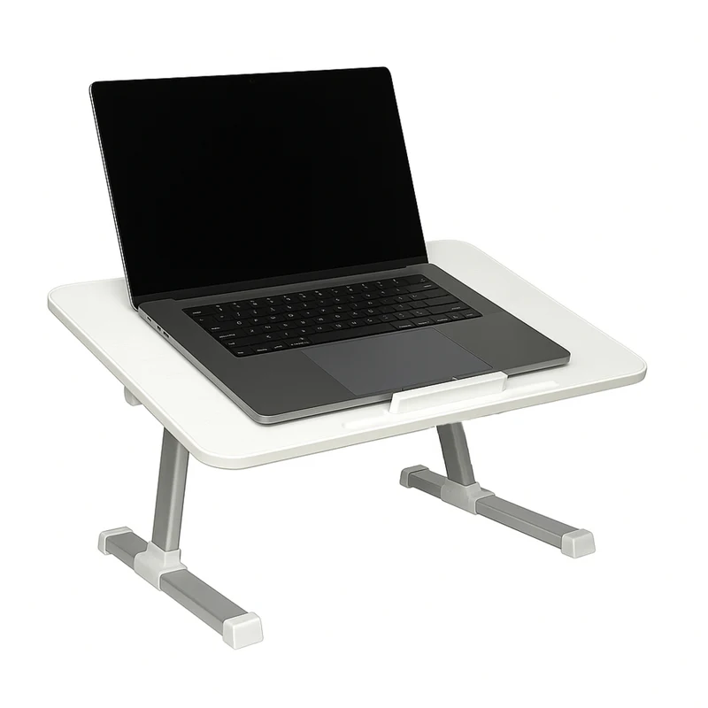 Nicer Interior - Support pour ordinateur portable pliable et réglable en hauteur - Plateau de bureau - Blanc