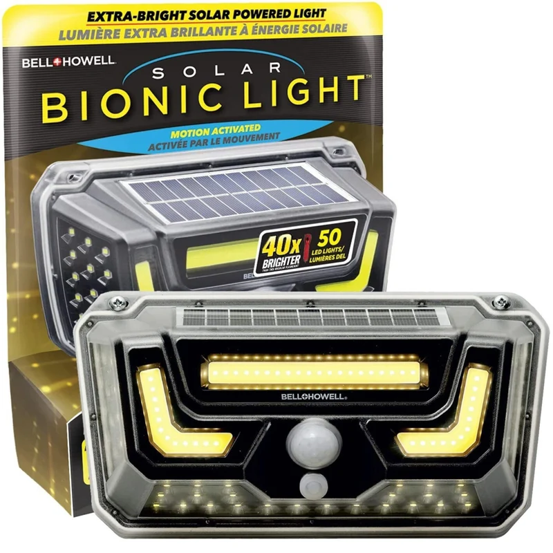 Bell + Howell Bionic Flood Light ASON TV 108 LED Solar Lights with Motion Sensor