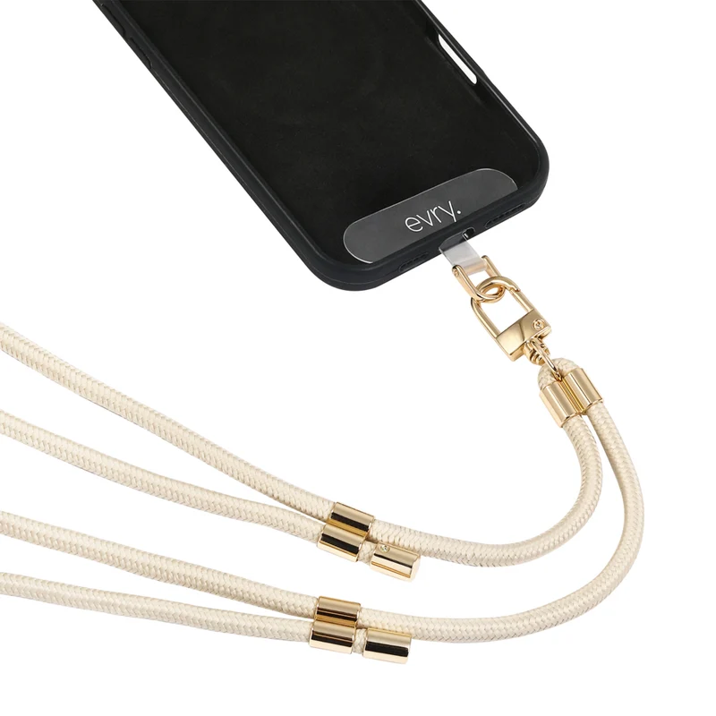 Evry Rope Crossbody Phone Strap - Taupe/Gold