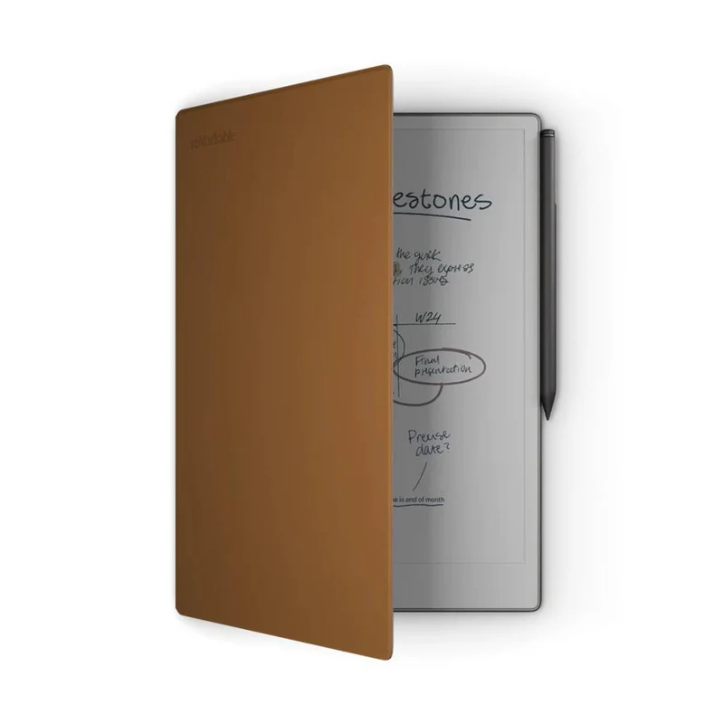 reMarkable - Étui portefeuille en cuir premium pour tablettes Paper Pro - Marron