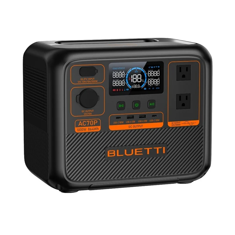 Bluetti - Centrale électrique portative Premium Série AC70P et panneau solaire SP200L