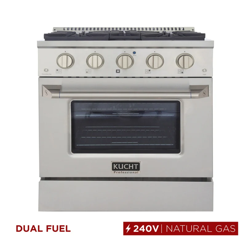 Kucht 30" KDF Series Pro Style Natural Gas Dual Fuel Range - Stainless Steel