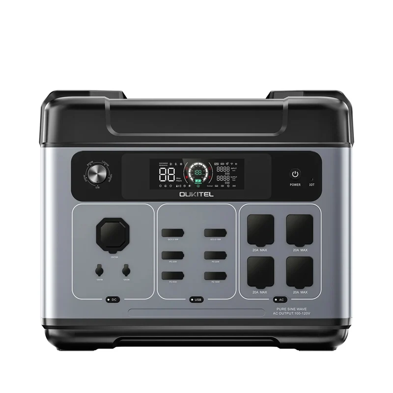 Oukitel P2001 Plus 2400 W/2048Wh Power Station with 500 W Solar Input