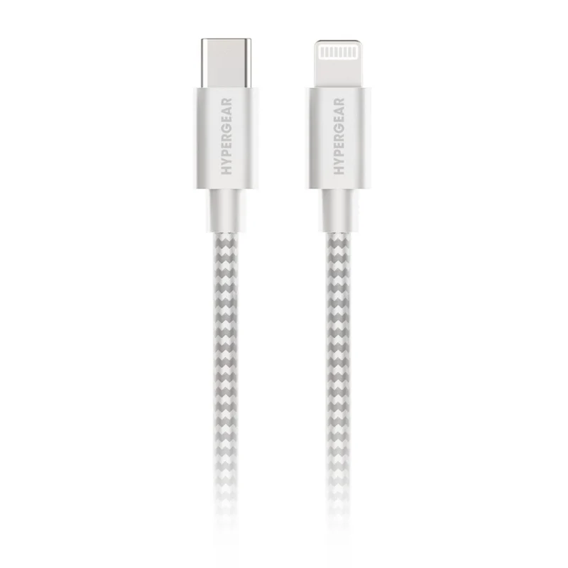 HyperGear 6' USB-C to Lightning Braided Charge and Sync Cable - White