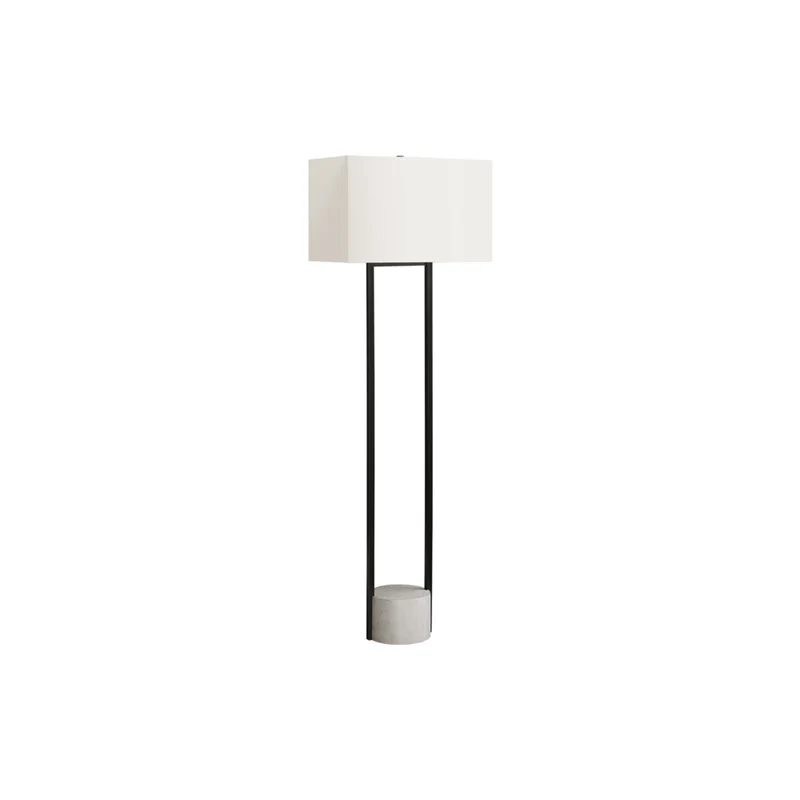 Monarch Specialties - Luminaire - 62 po H Lampadaire - Métal Noir - Abat-Jour Ivoire / Crème - Contemporain
