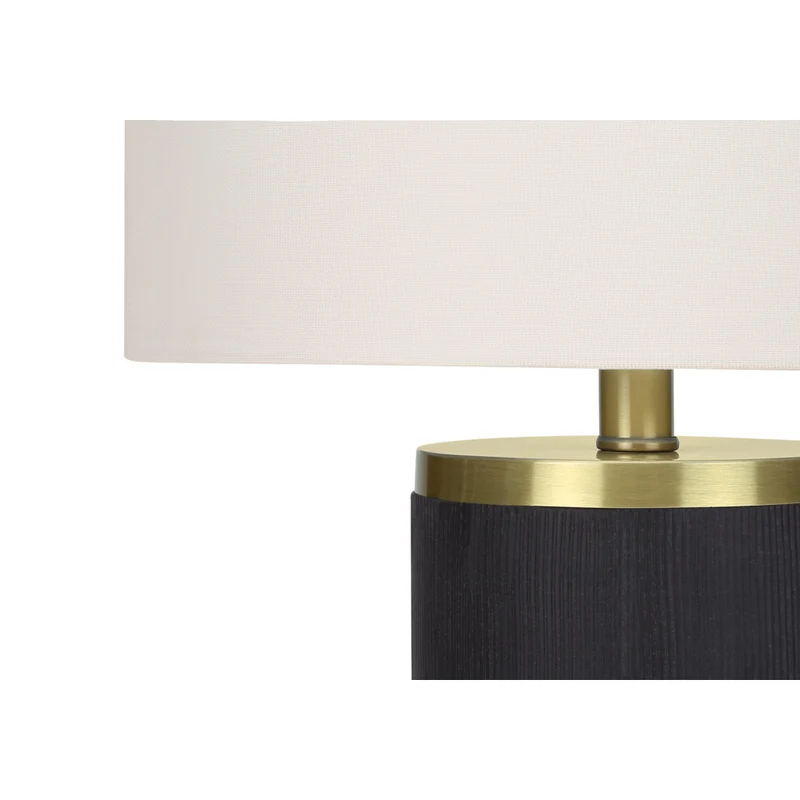 Monarch Specialties - Luminaire - 24 po H Lampe De Table - Béton Noir - Abat-Jour Ivoire / Crème - Moderne
