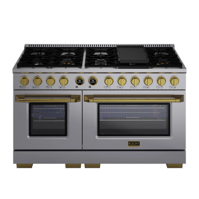 Kucht - 60 po Série KXP Cuisinière double énergie Propane - Acier inoxydable/Or