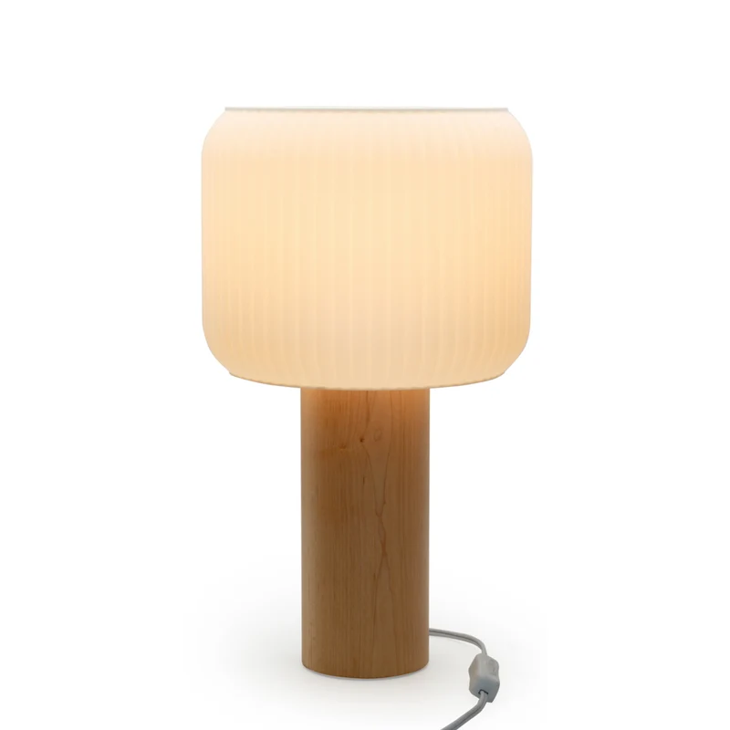 Decent Living - Lampe de table en bois d'érable - Ondes cannelées