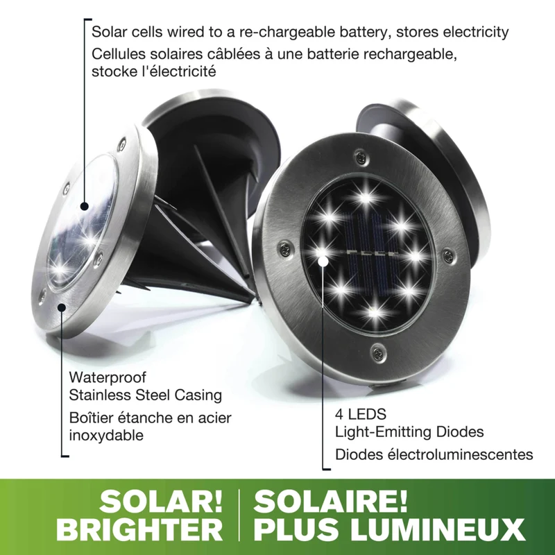 Bell + Howell - Lumières à disque à DEL pivotantes réglables - Paquet de 8