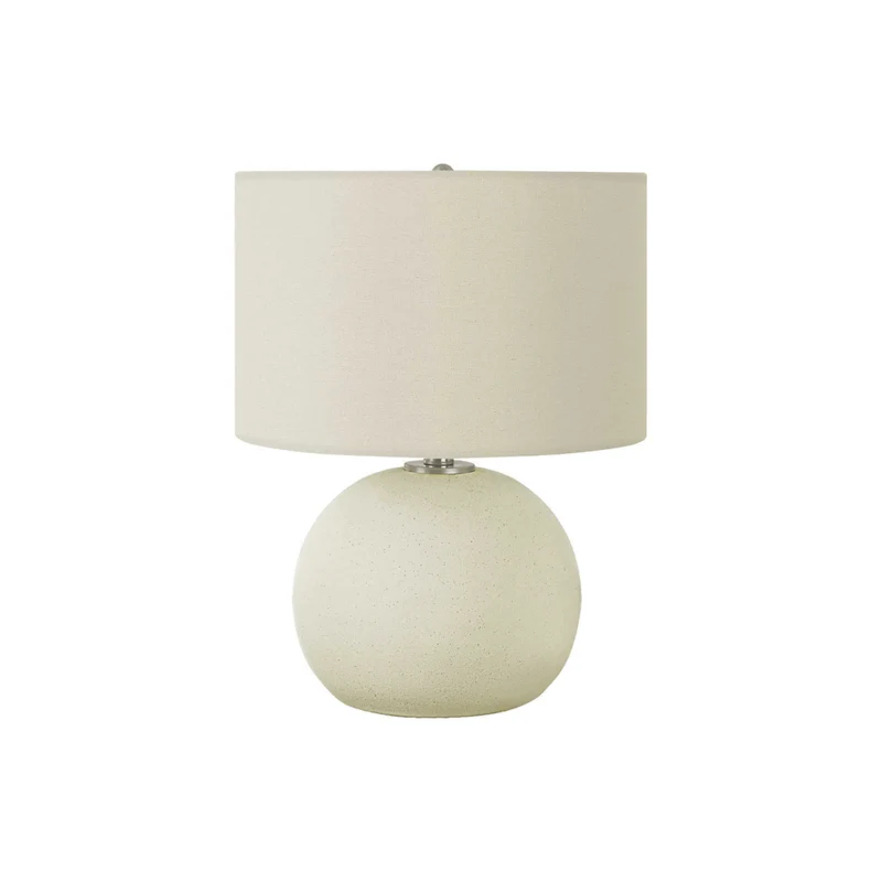 Monarch Specialties 18" H Contemporary Table Lamp - Ivory / Cream Shade / Cream Ceramic