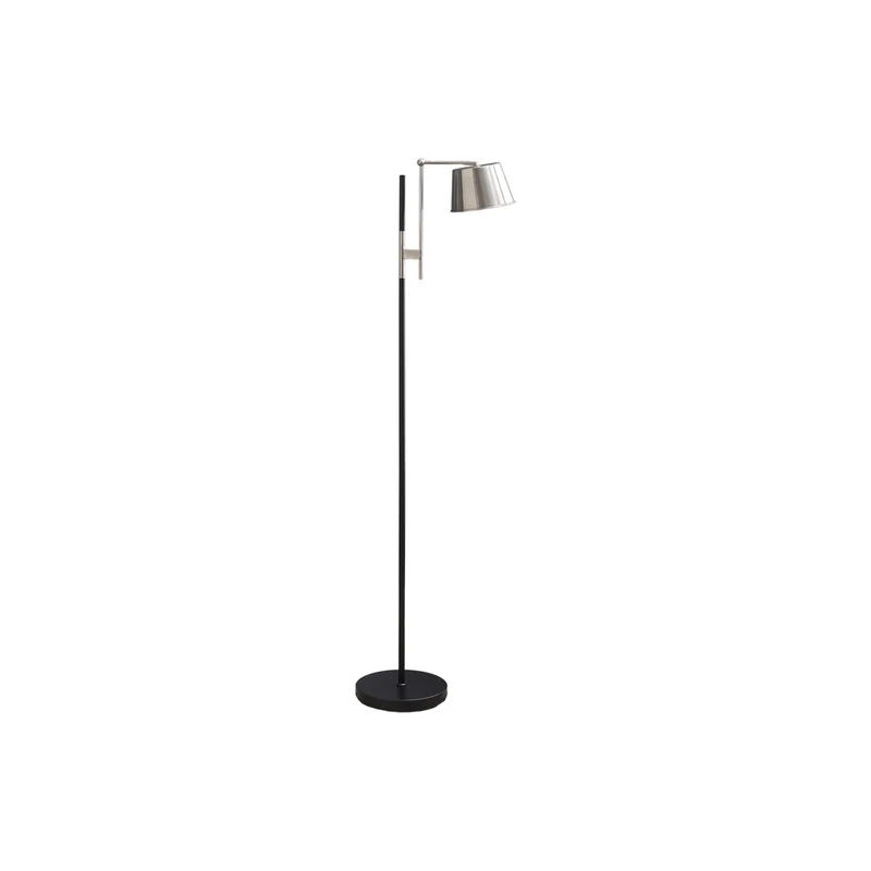 Monarch Specialties - Luminaire - 65 po H Lampadaire - Métal Noir - Abat-Jour En Nickel - Contemporain