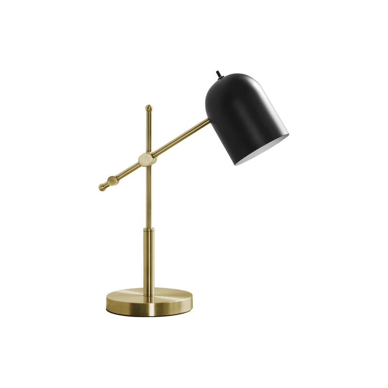 Monarch Specialties - Luminaire - 18 po H Lampe De Table - Métal En Laiton - Abat-Jour Noir - Contemporain