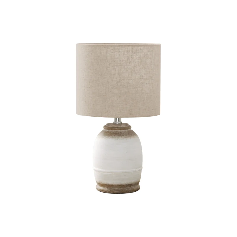 Monarch Specialties - Luminaire - 16 po H Lampe De Table - Résine Crème - Abat-Jour Beige - Contemporain