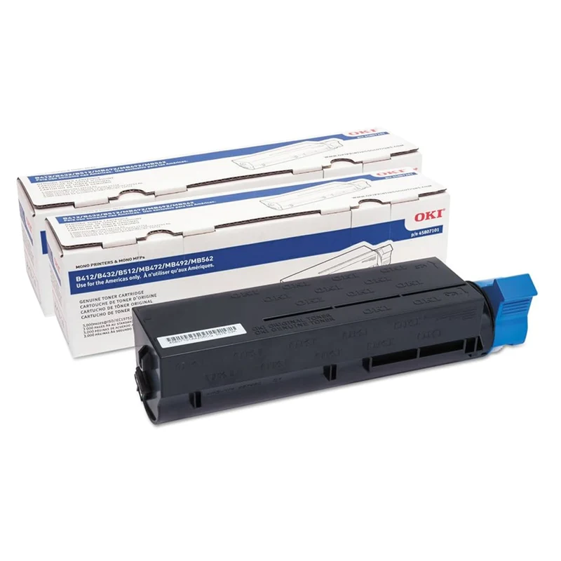 Okidata 45807101 B412/432 OEM Toner - Standard Yield - Black - 2 Pack
