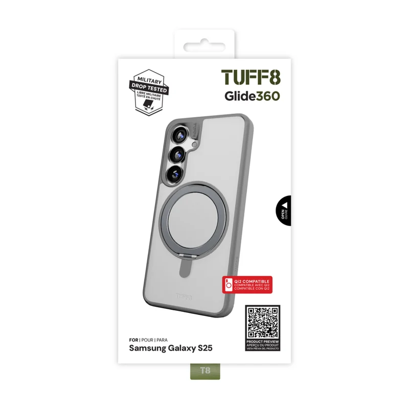 TUFF8 Samsung Galaxy S25 Glide360 Rugged Qi2 Compatible Case