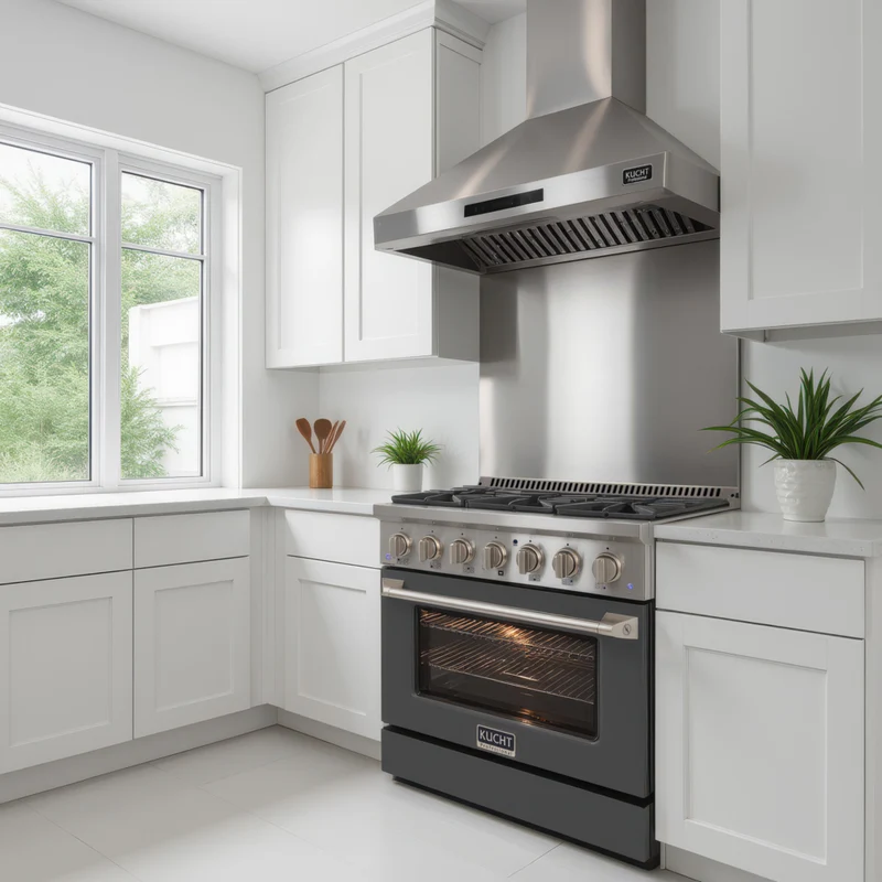 Kucht - 36 po Série KDF Cuisinière Pro Style au gaz naturel - Acier inoxydable/Gris ciment