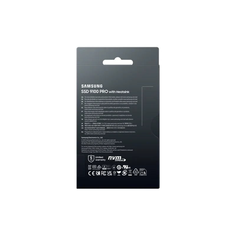 Samsung 9100 Pro with Heatsink PCIe Gen5. X4 NVMe 2.0 - 1 TB - BLACK