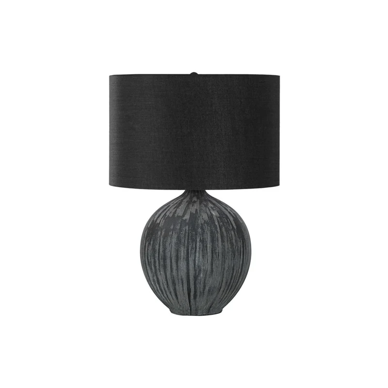 Monarch Specialties 23" H Contemporary Table Lamp - Black Ceramic / Black Shade