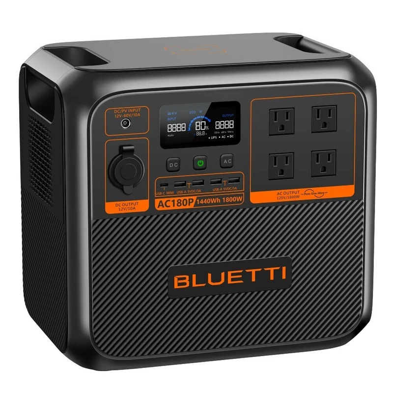 Bluetti - Centrale électrique portative Premium Série AC180P et panneau solaire SP200L