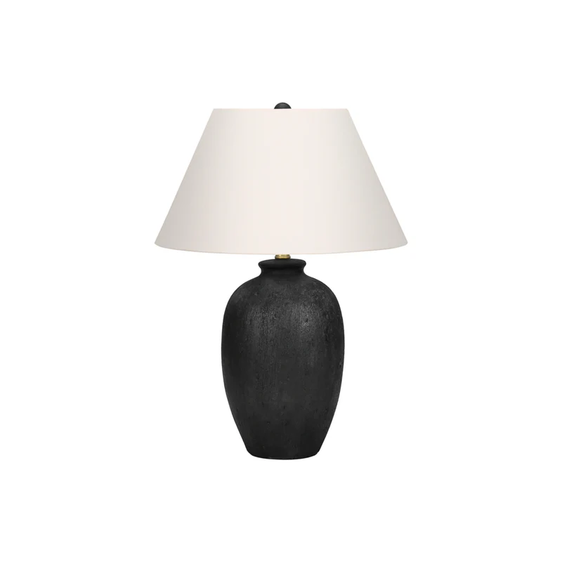 Monarch Specialties 24" H Table Lamp - Black Ceramic / Ivory / Cream Shade