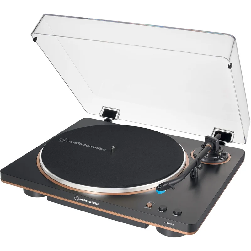 Audio-Technica - Platine vinyle entièrement automatique à entraînement par courroie - Noir et bronze