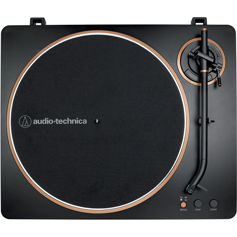 Audio-Technica - Platine vinyle entièrement automatique à entraînement par courroie - Noir et bronze