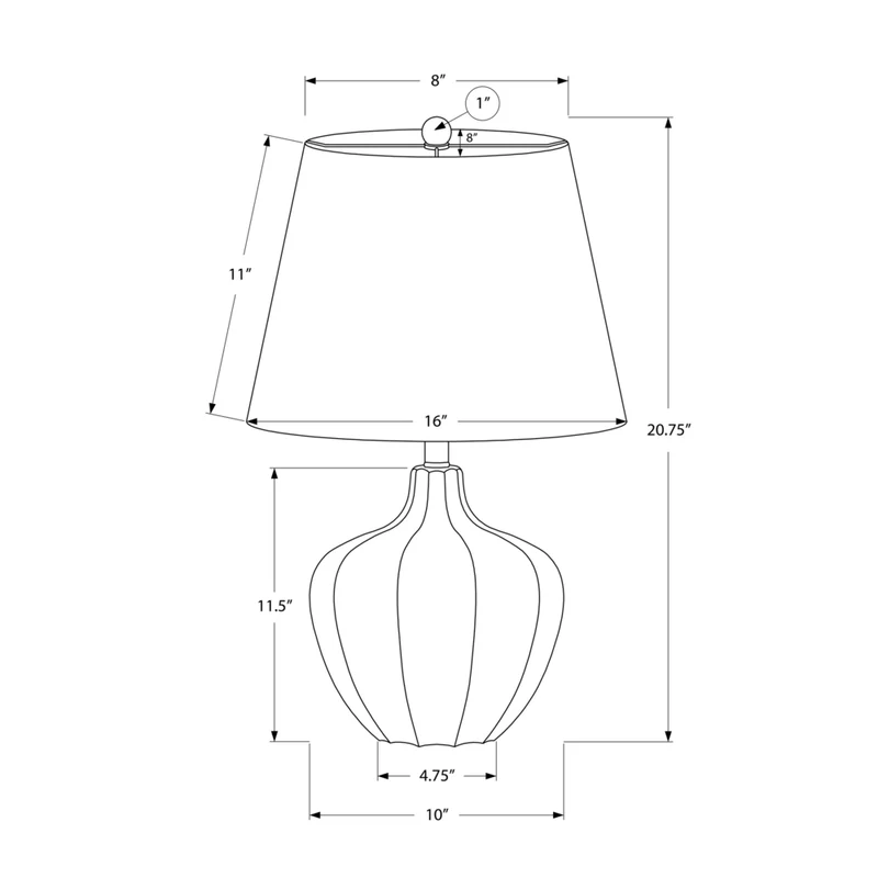 Monarch Specialties - Luminaire - 21 po H Lampe De Table - Résine Crème - Abat-Jour Ivoire / Crème - Transitionnel
