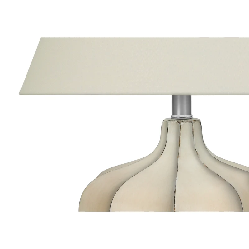 Monarch Specialties - Luminaire - 21 po H Lampe De Table - Résine Crème - Abat-Jour Ivoire / Crème - Transitionnel