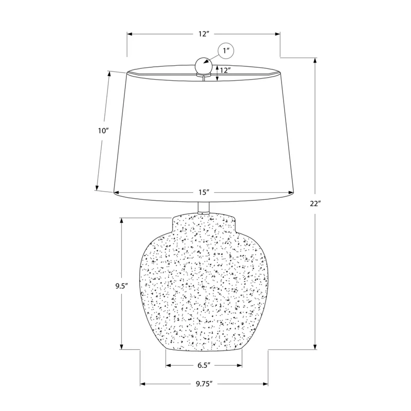 Monarch Specialties - Luminaire - 22 po H Lampe De Table - Béton Crème - Abat-Jour Ivoire / Crème - Moderne