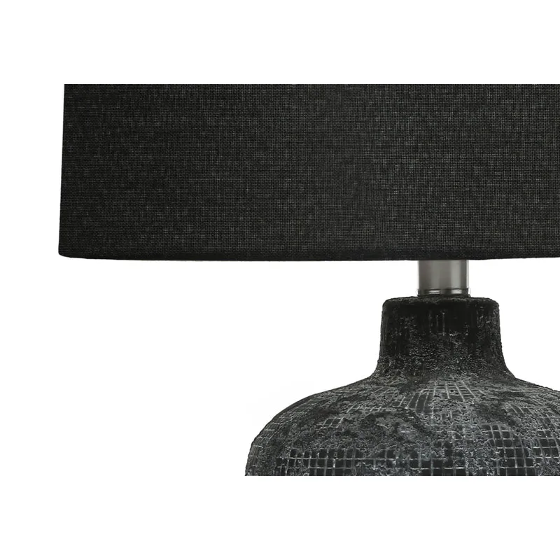 Monarch Specialties - Luminaire - 24 po H Lampe De Table - Céramique Noire - Abat-Jour Noir - Contemporain