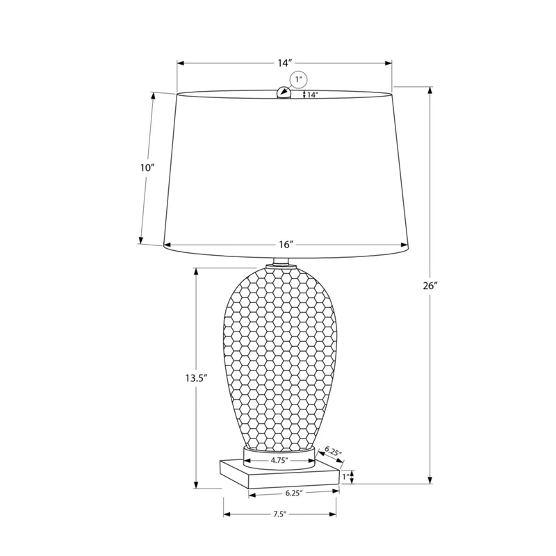 Monarch Specialties - Luminaire - 26 po H Lampe De Table - Céramique Blanche - Abat-Jour Ivoire / Crème - Transitionnel