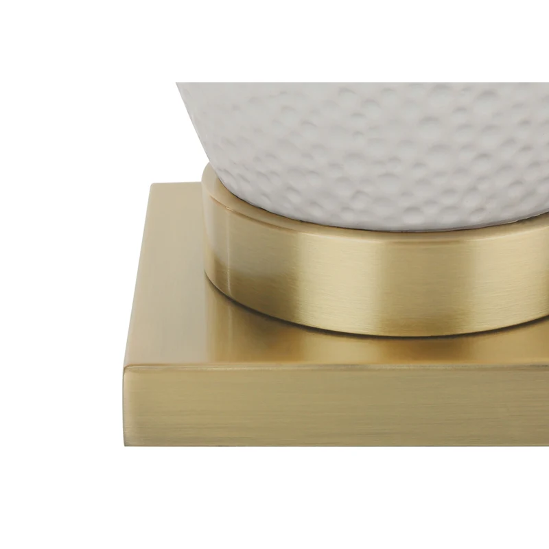 Monarch Specialties - Luminaire - 26 po H Lampe De Table - Céramique Blanche - Abat-Jour Ivoire / Crème - Transitionnel