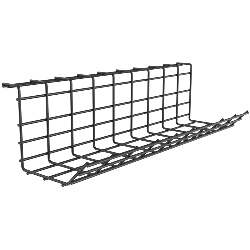 ShoppingAll - Organisateur de gestion de câbles sous le bureau Plateau de câbles en métal robuste - Noir