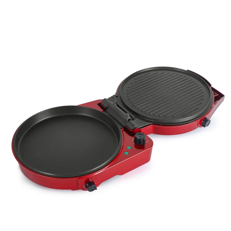 Commercial Chef Countertop Indoor Non-Stick Electric Grill and Pizza Maker