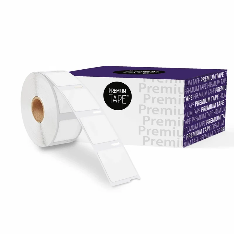 Premium Tape Dymo 30332 Square Labels - 1" W x 1" L - Black/White - 750 Pack