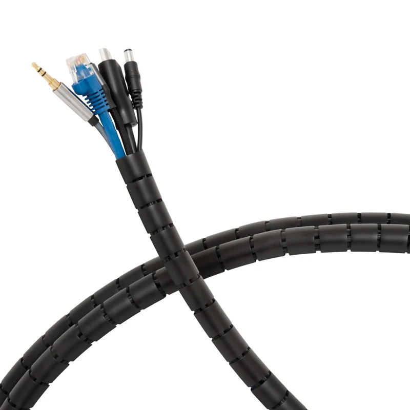 Helix 6' Plastic Cable Management Sleeve - Black