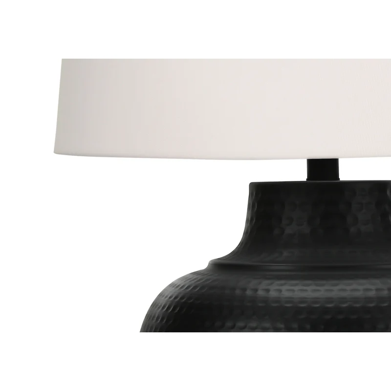 Monarch Specialties - Luminaire - 26 po H Lampe De Table - Métal Noir - Abat-Jour Ivoire / Crème - Transitionnel