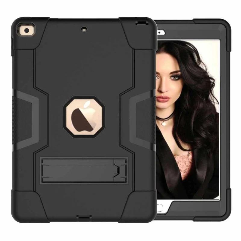 Bulk Packaging Rugged Case with Kickstand for iPad 10.2" 2021/2020/2019 - Black