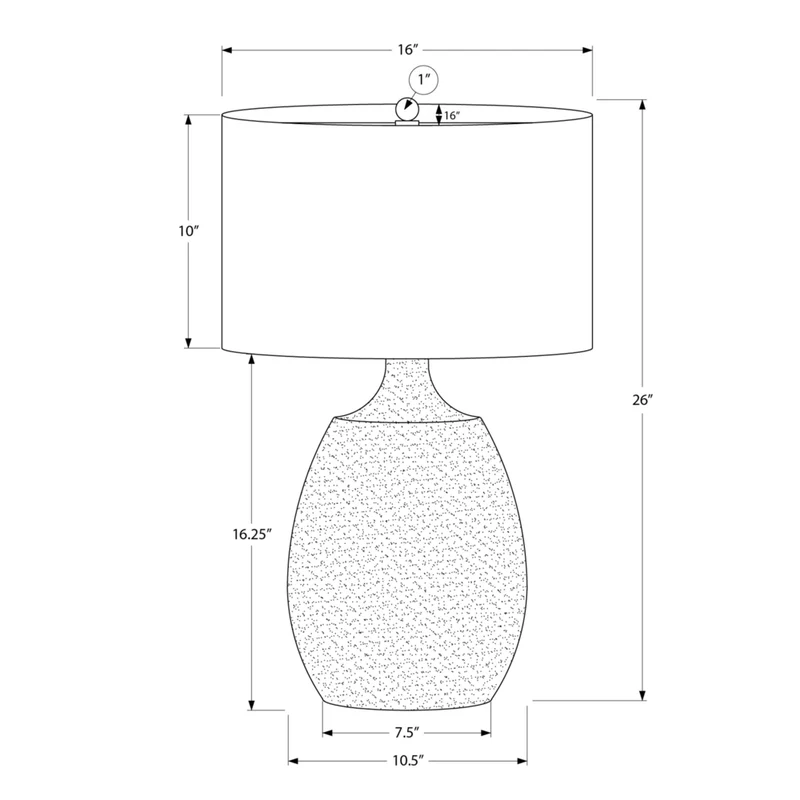Monarch Specialties 26" H Contemporary Table Lamp - Ivory / Cream Shade / Cream Resin
