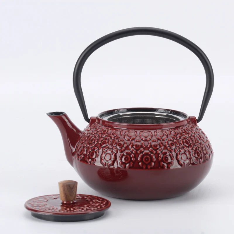 Minimal - Théière en fonte émaillée Minimal - Sakura Rouge - 0,6 L
