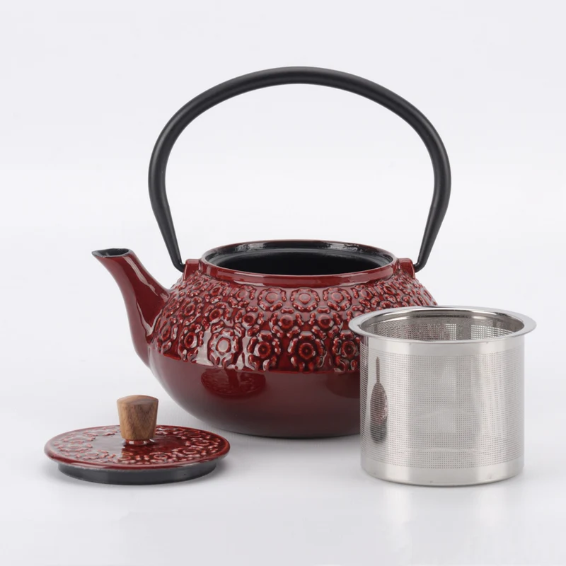 Minimal - Théière en fonte émaillée Minimal - Sakura Rouge - 0,6 L